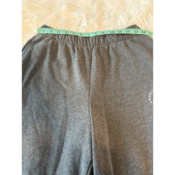 American Eagle Gray Fleece High Waisted Baggy Jogger Sweatpants Women’s Size M - Picture 5 of 8